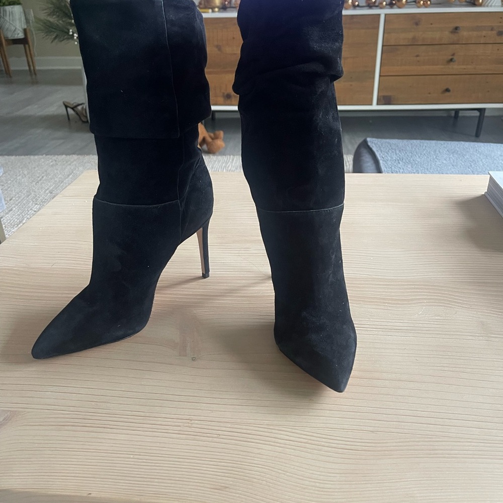 SCHUTZ black Ashlee Suede Bootie 8 never worn!